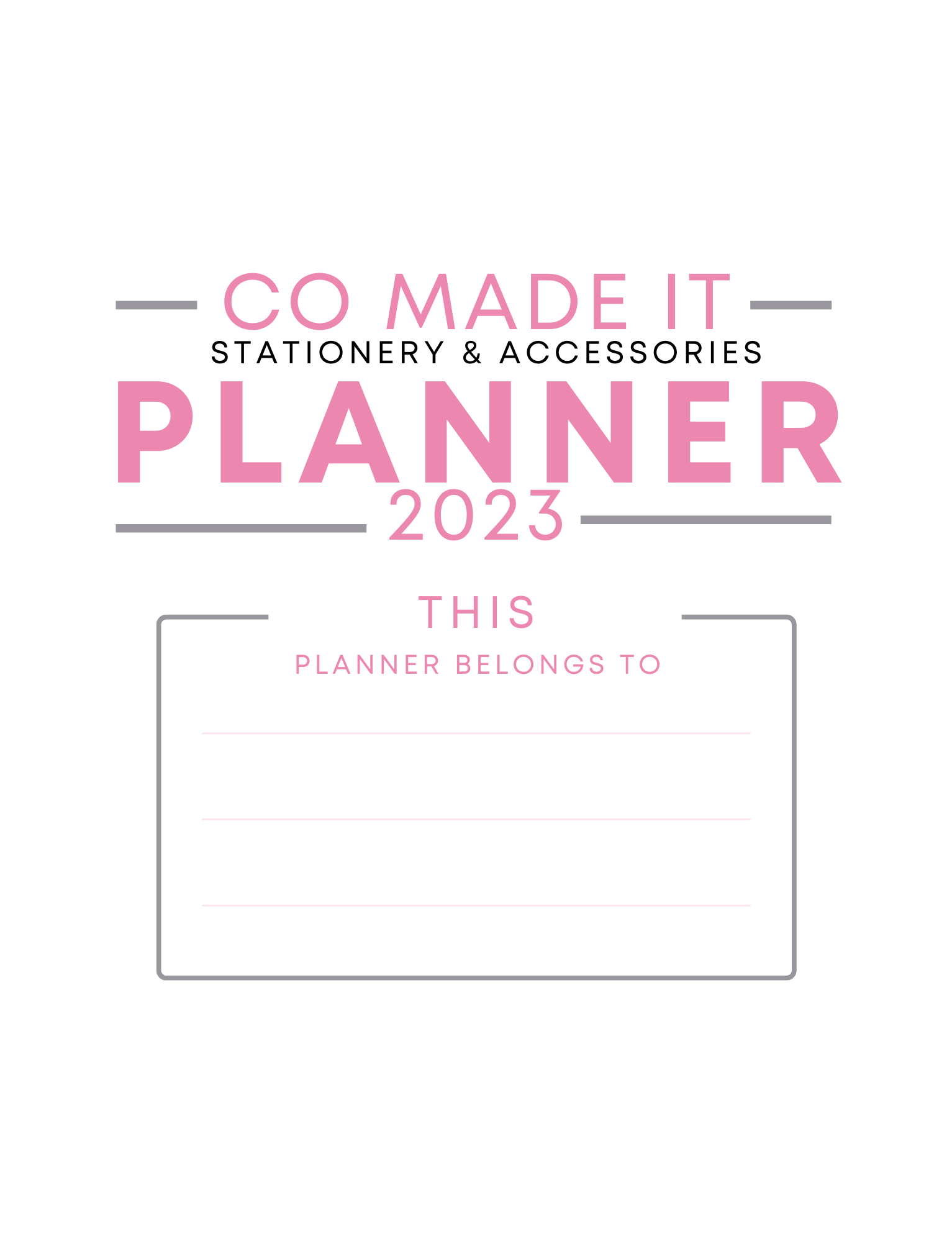 2023 Actions Only Planner