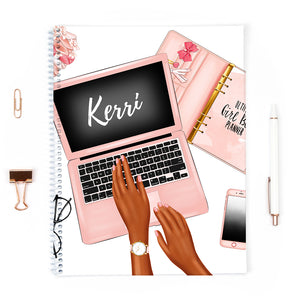 Girl Boss Work Station Spiral Notebook